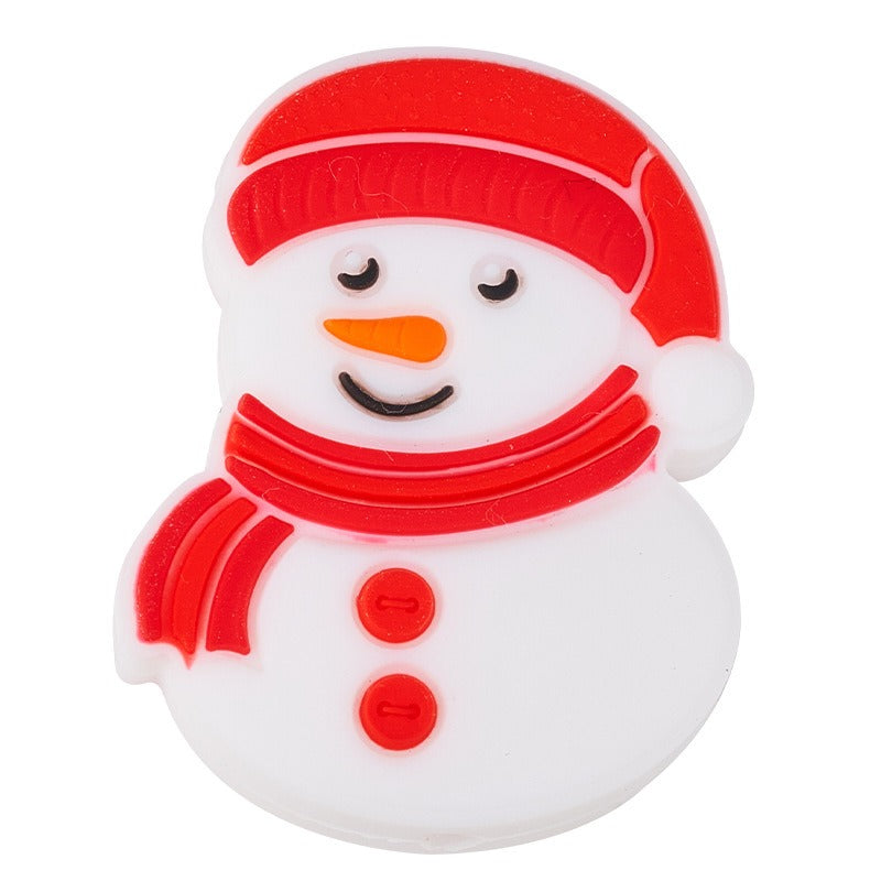 Silicone Focal Beads Christmas Tree Snowman Stocking 20pcs 6