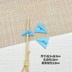 3D Paper Plane Metal Beads 18mm Glossy Spray Painted Alloy 9pcs 5