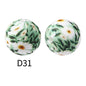 50Pcs 15mm Colored pattern printed silicone beads 33