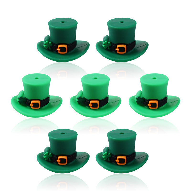 Silicone 3D Focal Beads St Patrick Day Lucky Cap With Shamrock Buckle 6