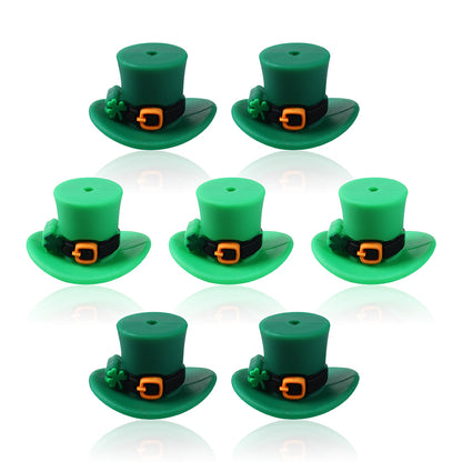Silicone 3D Focal Beads St Patrick Day Lucky Cap With Shamrock Buckle 6
