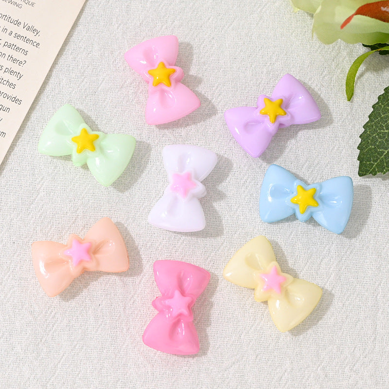 Star Bow Shape Acrylic Beads 27mm with Star Accent 50pcs 3