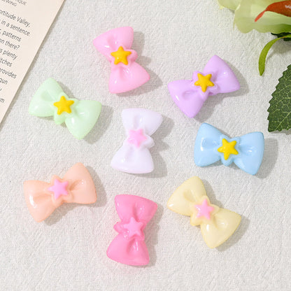 Star Bow Shape Acrylic Beads 27mm with Star Accent 50pcs 3