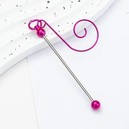 Beadable Hook Metallic Colorful Tips Swirl Shape 12.9cm 5