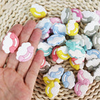 Silicone Focal Beads Cloud Rainbows Hearts Layered Design 20pcs 2