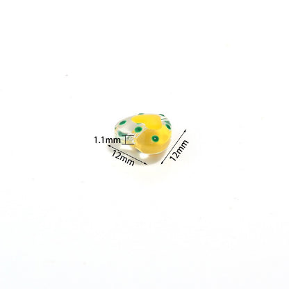 Dot Heart Acrylic Beads 12mm Colorful Centers 5pcs 2