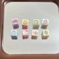 House Car Printed Acrylic Square Beads 10mm Pastel Colors 20pcs