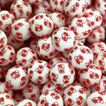 Red Heart Stethoscope ECG 15mm Silicone Beads Printed Design 50pcs