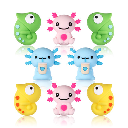 Silicone 3D Focal Beads Reptile Salamander Chameleon Expressive Eyes 20pcs 10