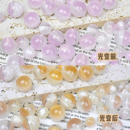 Iridescent Cat Eye Round Resin Beads 10 12 16mm 50pcs 10