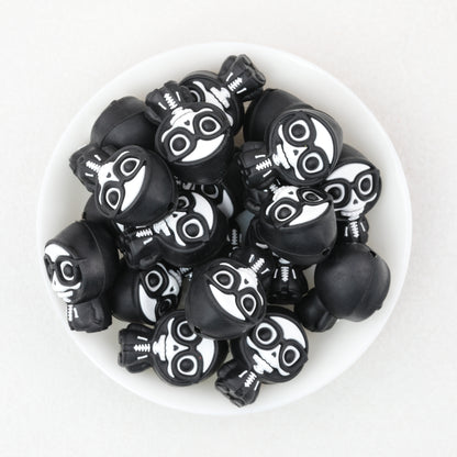 3D Halloween Cloaked Skull Silicone Focal Beads with Glasses 20pcs 2