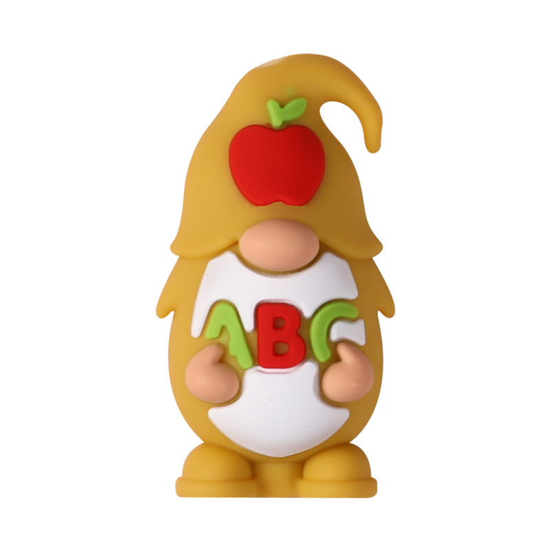 Silicone 3D Focal Beads Teacher Apple With Pencil and Gnome 20pcs 12
