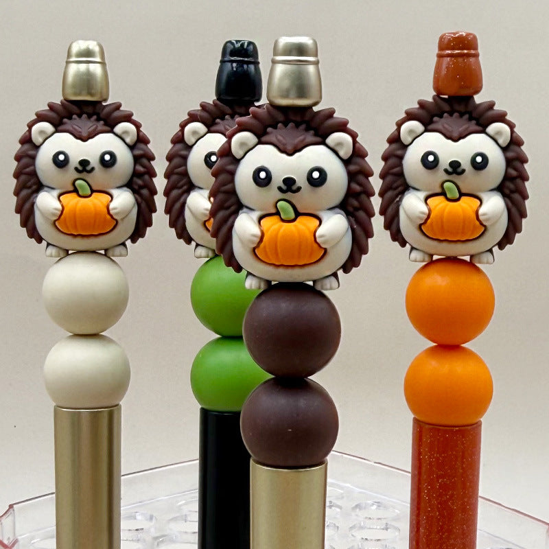 Silicone 3D Hedgehog Pumpkin Focal Beads 20 pcs
