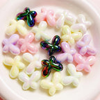 UV Finish Butterfly Acrylic Beads 24x18mm Glossy Mixed 10pcs 4