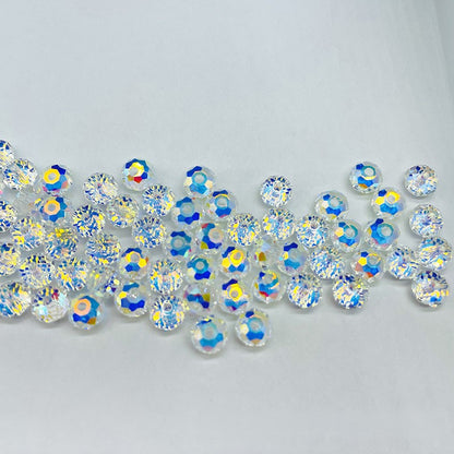 Electroplated Flat Glass Beads 4-6mm Shimmering Blue Silver Rainbow 200pcs 4