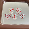 Transparent Heart Acrylic Beads 17mm Cherry Print 10pcs