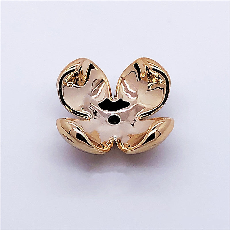 Imitation Shell Flower Acrylic Beads 23-40mm Golden Shine 50pcs 4