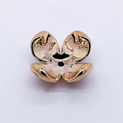 Imitation Shell Flower Acrylic Beads 23-40mm Golden Shine 50pcs 4