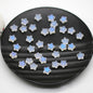 Star Frosted Glass Beads 8mm Aqua Glow Gold Flecks 100pcs 14