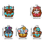 Silicone Focal Beads Basket Animals Holding Bows 20pcs 9