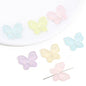 Transparent Frosted Butterfly Acrylic Beads 21x18mm Pastel Colors 20pcs 14