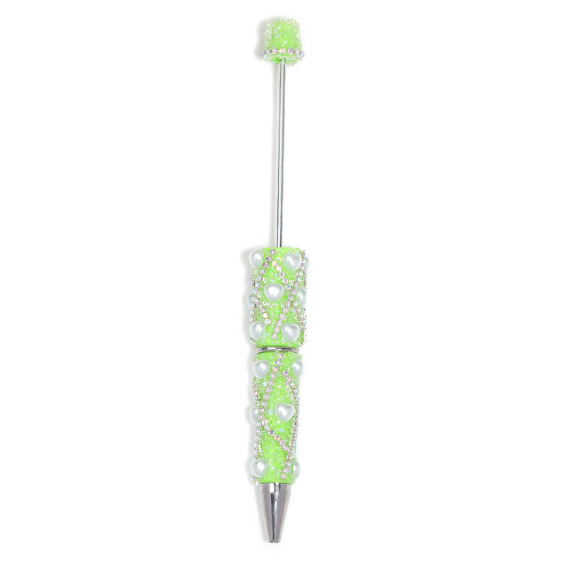 Beadable Pen with Rhinestone Pearl Chain Multicolor Rotating 5 Pcs 18
