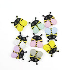 Silicone Focal Beads Ladybug Pastel Wings Bold Stripes 10pcs