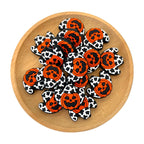 Silicone Focal Beads Halloween Pumpkin Cow Print Witch Hat 20pcs 2