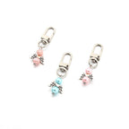 Mini Alloy Baby Love Keychain with Pastel Pearl Beads 3