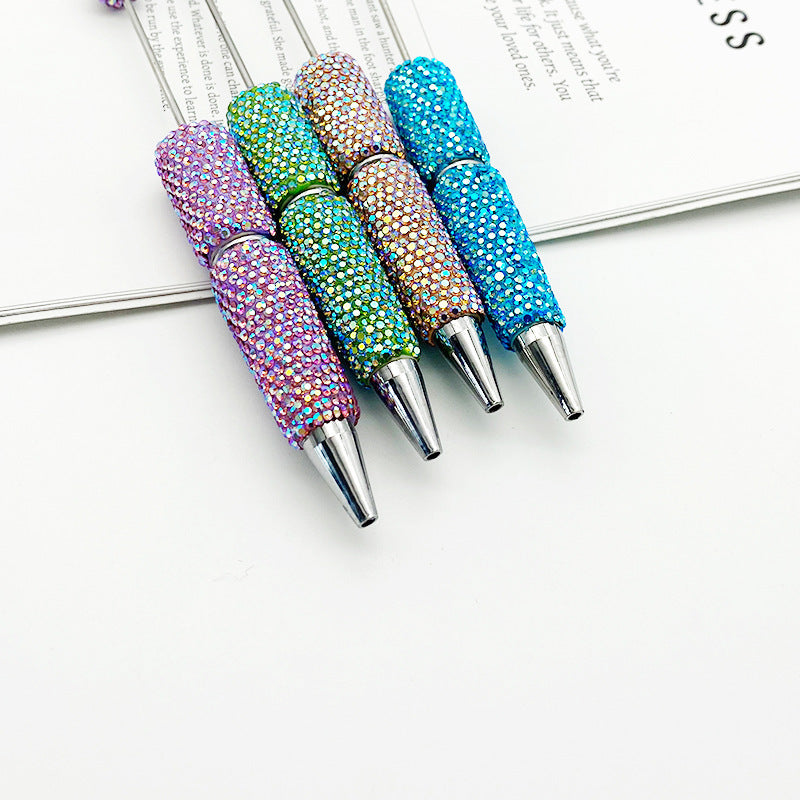 DIY Electroplated Colorful Rhinestones Beadable Pen 4