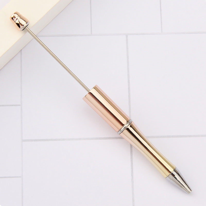 Beadable Plastic Pens Wholesale, UV Electroplated Metallic Gradient Colorful Ballpoint, 11.5mm x 145mm