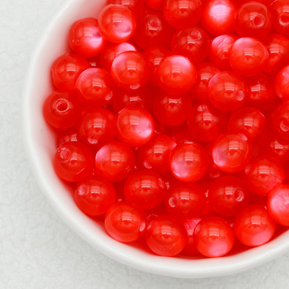 Jelly Color Imitation Cat Eye Resin Round Beads 8mm 10mm 100pcs 7