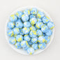 15mm Light Floral Print Round Silicone Beads 50 pcs 3