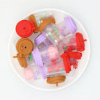 3D Shell Coconut Tree Glitter Bottle Silicone Focal Beads 10pcs