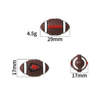 Silicone 3D Focal Beads NFL Football Team Logo Textured Football Shape 3