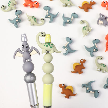 3D Cute Brontosaurus Dinosaur Silicone Focal Beads 20 Pcs 5
