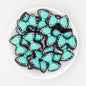 Cow Print Bow Silicone Focal Beads Pink Light Pink Green 20pcs 4