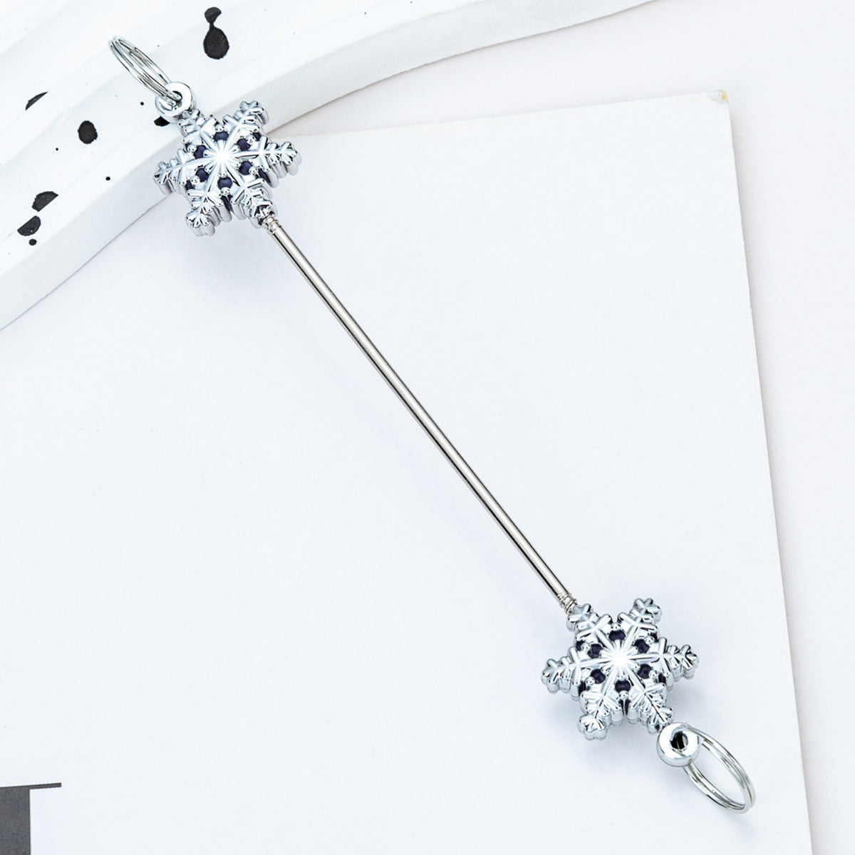 Beadable Blank Bars Christmas Snowflake-shaped