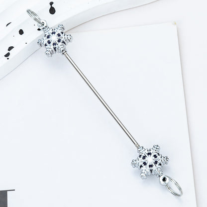 Beadable Blank Bars Christmas Snowflake-shaped