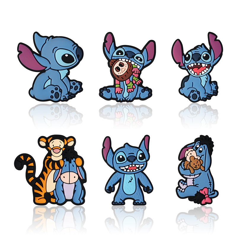 Silicone Focal Beads Disney Stitch Tigger Eeyore Character Group 20pcs