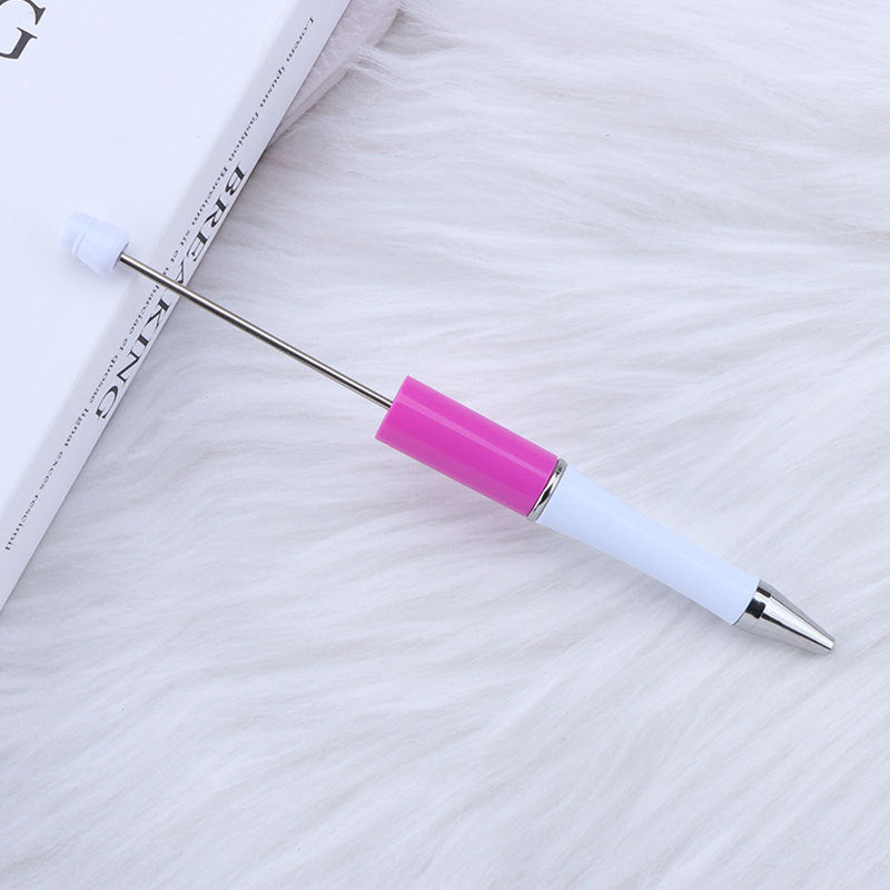 Beadable Pens Wholesale, Two Color Plastic Pastel White Barrel Ballpoint, 11.5mm x 145mm