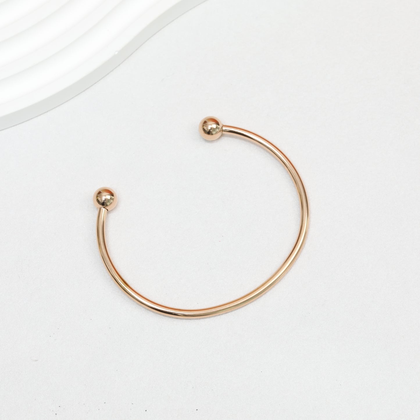 Beadable Bracelet Titanium Steel Electroplated C-Shaped Open Bangle