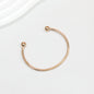 Beadable Bracelet Titanium Steel Electroplated C-Shaped Open Bangle