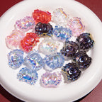Plating 3D Crab Acrylic Beads 20mm Transparent Colorful 10pcs