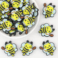 Cute Bee Wreath Silicone Focal Beads 20 pcs