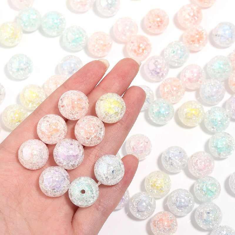 Crackle Round Acrylic Beads 16mm Pastel Mixed Colors 10pcs 5