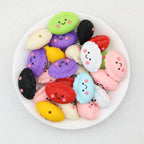 Cute 3D Glitter Dumpling Silicone Focal Beads 20pcs 5