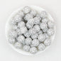15mm Black and White Patterned Silicone Round Beads 50pcs 7