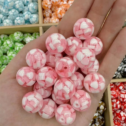 Tiny Heart Embeded Resin Beads 16mm Glossy Mixed Colors 20pcs 8