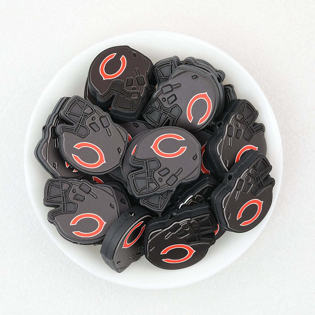 NFL Teams Silicone Focal Beads Football Helmet Design 20pcs - Team 1